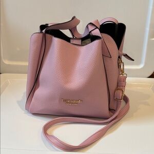 kate spade Pebbled Leather Lavender Hand or Shoulder Bag with Gold Hardware